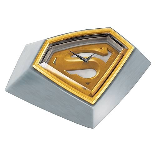 Superman Returns Gold Plated Brushed Metal Desk Clock